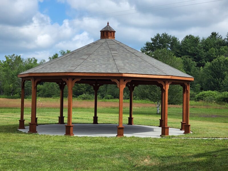 26' Dodecagon Gazebo East Nassau NY Atlantic Outdoors builds gazebos designed just for you! At Atlantic Outdoors, we build and install gazebos to our customers specifications.  Such upgrades include electrical, lighting, fans, and ornate final touches. View our catalog for options, sizes, and more. The more you upgrade your gazebo the more it becomes a true “outdoor room,” and you will likely find your family clamoring to spend time there. Atlantic Outdoors builds and installs stylish gazebosOnce scheduled and all designs approved, most construction takes just a few days to complete. Call us and let’s get started! Visit our Facebook page for more projects!